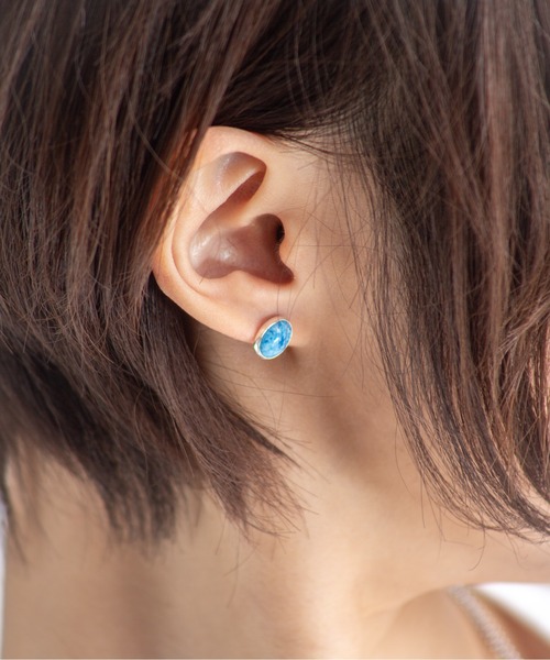 Harpo(アルポ)の「【HARPO】シルバーピアス ターコイズ 天然石(ピアス(両耳用)・レディース・ターコイズブルー/ブルー/ブラック・FREE)」の18枚目の写真