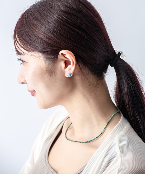 Harpo(アルポ)の「【HARPO】シルバーピアス ターコイズ 天然石(ピアス(両耳用)・レディース・ターコイズブルー/ブルー/ブラック・FREE)」の14枚目の写真