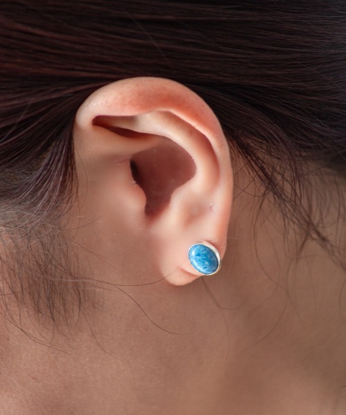 Harpo(アルポ)の「【HARPO】シルバーピアス ターコイズ 天然石(ピアス(両耳用)・レディース・ターコイズブルー/ブルー/ブラック・FREE)」の15枚目の写真