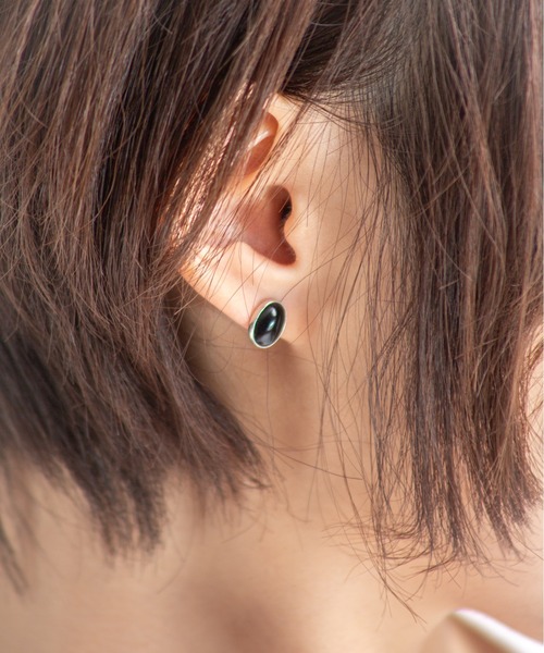 Harpo(アルポ)の「【HARPO】シルバーピアス ターコイズ 天然石(ピアス(両耳用)・レディース・ターコイズブルー/ブルー/ブラック・FREE)」の6枚目の写真