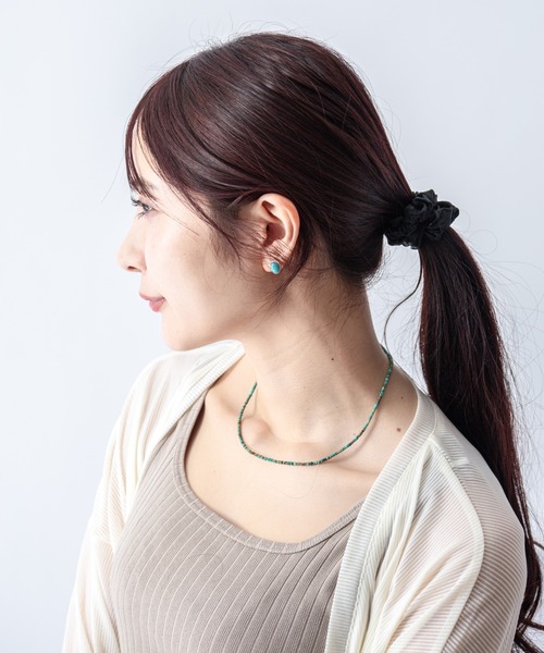 Harpo(アルポ)の「【HARPO】シルバーピアス ターコイズ 天然石(ピアス(両耳用)・レディース・ターコイズブルー/ブルー/ブラック・FREE)」の8枚目の写真