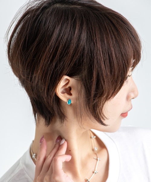 Harpo(アルポ)の「【HARPO】シルバーピアス ターコイズ 天然石(ピアス(両耳用)・レディース・ターコイズブルー/ブルー/ブラック・FREE)」の11枚目の写真