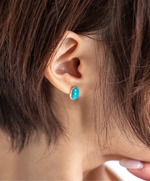 Harpo(アルポ)の「【HARPO】シルバーピアス ターコイズ 天然石(ピアス(両耳用)・レディース・ターコイズブルー/ブルー/ブラック・FREE)」の12枚目の写真