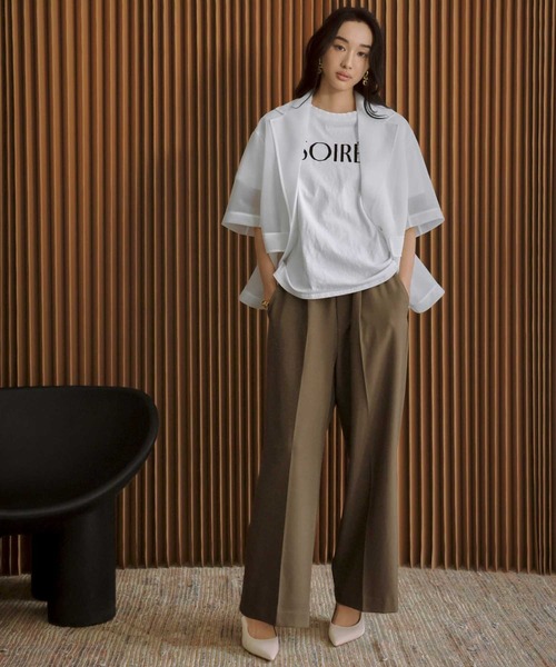 ELFRANK（エルフランク）の「【2026SS】洗える シアー ハーフスリーブ テーラードジャケット ダンボール（テーラードジャケット・レディース・ホワイト/ブラック/グレイッシュベージュ・M/L）」の9枚目の写真