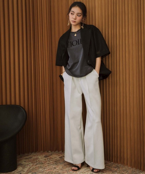 ELFRANK（エルフランク）の「【2026SS】洗える シアー ハーフスリーブ テーラードジャケット ダンボール（テーラードジャケット・レディース・ホワイト/ブラック/グレイッシュベージュ・M/L）」の14枚目の写真