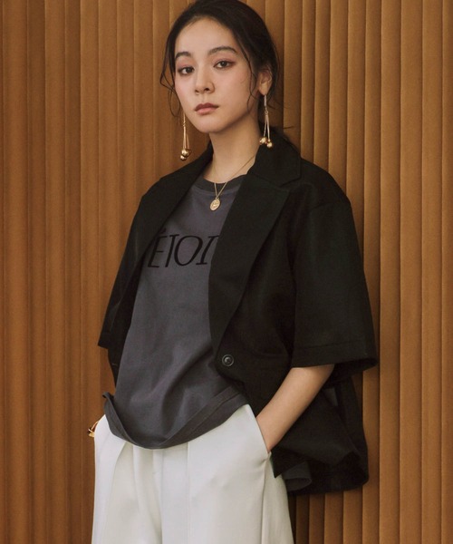 ELFRANK（エルフランク）の「【2026SS】洗える シアー ハーフスリーブ テーラードジャケット ダンボール（テーラードジャケット・レディース・ホワイト/ブラック/グレイッシュベージュ・M/L）」の15枚目の写真