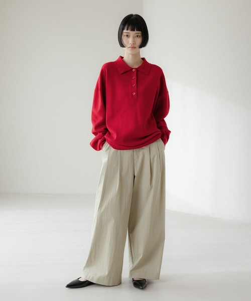 LOWRYS FARM(ローリーズファーム)の「C/Nタックワイドパンツ 639540(その他パンツ・レディース・ベージュ/ネイビー・LARGE/MEDIUM)」の7枚目の写真