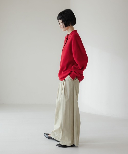 LOWRYS FARM(ローリーズファーム)の「C/Nタックワイドパンツ 639540(その他パンツ・レディース・ベージュ/ネイビー・LARGE/MEDIUM)」の6枚目の写真