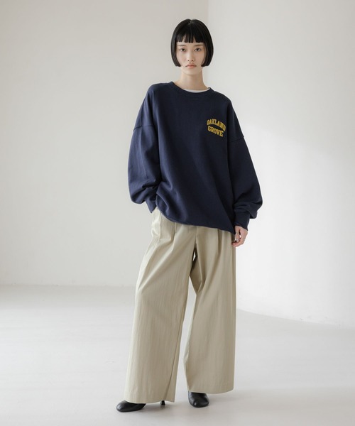 LOWRYS FARM(ローリーズファーム)の「C/Nタックワイドパンツ 639540(その他パンツ・レディース・ベージュ/ネイビー・LARGE/MEDIUM)」の5枚目の写真