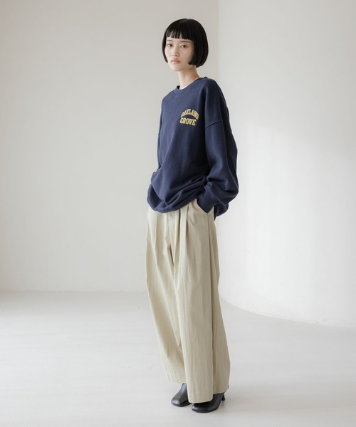 LOWRYS FARM(ローリーズファーム)の「C/Nタックワイドパンツ 639540(その他パンツ・レディース・ベージュ/ネイビー・LARGE/MEDIUM)」の4枚目の写真