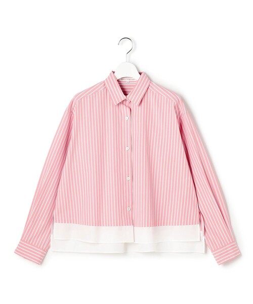 23区 L（ニジュウサンクオオキイサイズ）の「CANCLINI レギュラーカラー ストライプ クロップドシャツ（シャツ/ブラウス・レディース・イエロー系1/スカイブルー系1/ピンク系1・44）」の13枚目の写真