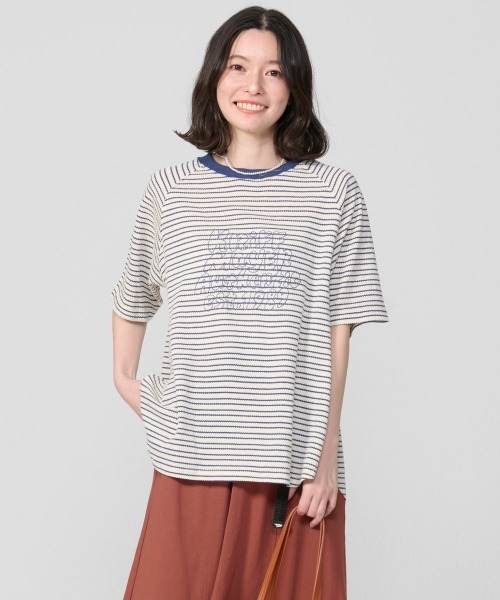 KRIFF MAYER Lady's Collection(クリフメイヤーレディースコレクション)の「ボーダー5分袖刺繍T(Tシャツ/カットソー・レディース・ブラック/オフホワイト/ベージュ/ホワイト系その他・LARGE/MEDIUM)」の20枚目の写真