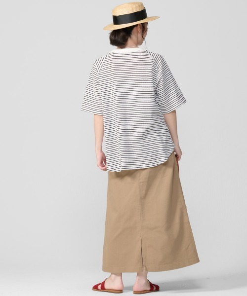 KRIFF MAYER Lady's Collection(クリフメイヤーレディースコレクション)の「ボーダー5分袖刺繍T(Tシャツ/カットソー・レディース・ブラック/オフホワイト/ベージュ/ホワイト系その他・LARGE/MEDIUM)」の5枚目の写真
