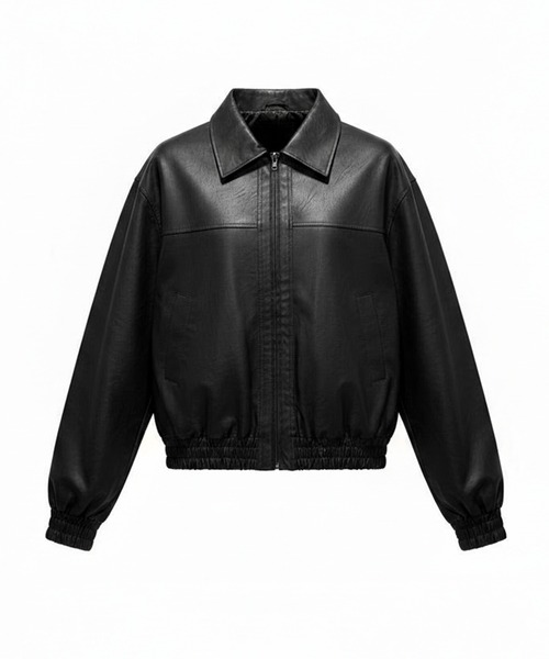 coca（coca）（コカ）の「フェイクレザージャケット（ノーカラージャケット・レディース・ブラック/ブラウン・M/L）」の19枚目の写真