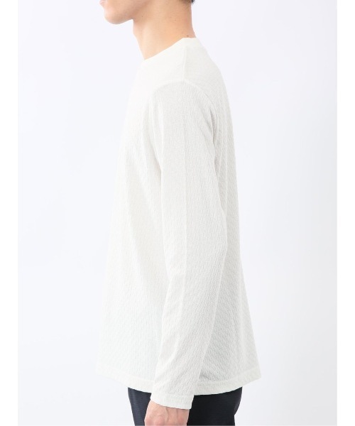 m.f.editorial(エムエフエディトリアル)の「【綿混 ロンT】m.f.エディトリアル メンズ 千鳥ジャガード クルーネック 長袖 Tシャツ(Tシャツ/カットソー・メンズ・ホワイト/グレー系その他2・LARGE/X-LARGE/MEDIUM)」の13枚目の写真