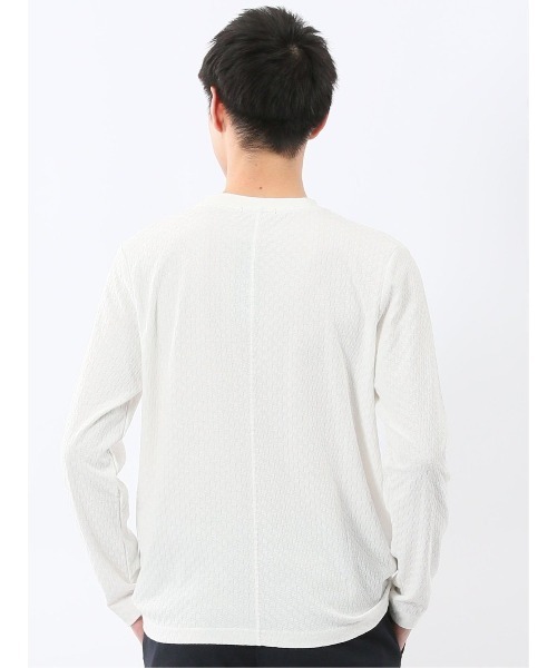 m.f.editorial(エムエフエディトリアル)の「【綿混 ロンT】m.f.エディトリアル メンズ 千鳥ジャガード クルーネック 長袖 Tシャツ(Tシャツ/カットソー・メンズ・ホワイト/グレー系その他2・LARGE/X-LARGE/MEDIUM)」の19枚目の写真