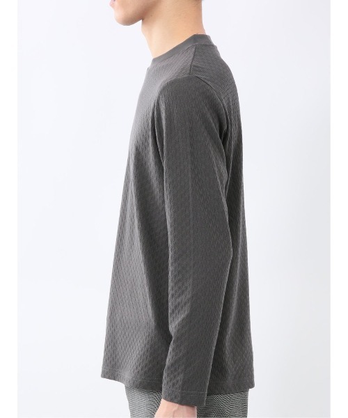 m.f.editorial(エムエフエディトリアル)の「【綿混 ロンT】m.f.エディトリアル メンズ 千鳥ジャガード クルーネック 長袖 Tシャツ(Tシャツ/カットソー・メンズ・ホワイト/グレー系その他2・LARGE/X-LARGE/MEDIUM)」の7枚目の写真
