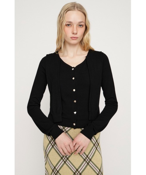 SLY（スライ）の「SAILOR TIE KNIT TOPS セーラータイニットトップス 春服（ニット/セーター・レディース・ライトグリーン/ブラック/杢グレー・FREE）」の12枚目の写真