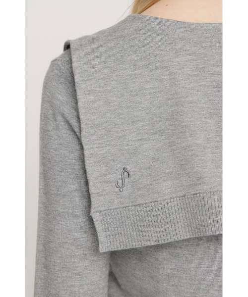 SLY（スライ）の「SAILOR TIE KNIT TOPS セーラータイニットトップス 春服（ニット/セーター・レディース・ライトグリーン/ブラック/杢グレー・FREE）」の5枚目の写真