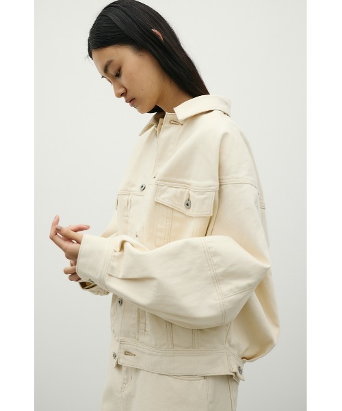 STYLEMIXER（スタイルミキサー）の「フォルムデニムジャケット（デニムジャケット・レディース・インディゴブルー/アイボリー・SMALL/MEDIUM）」の5枚目の写真