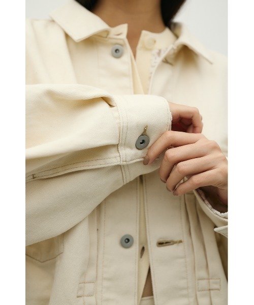 STYLEMIXER（スタイルミキサー）の「フォルムデニムジャケット（デニムジャケット・レディース・インディゴブルー/アイボリー・SMALL/MEDIUM）」の9枚目の写真