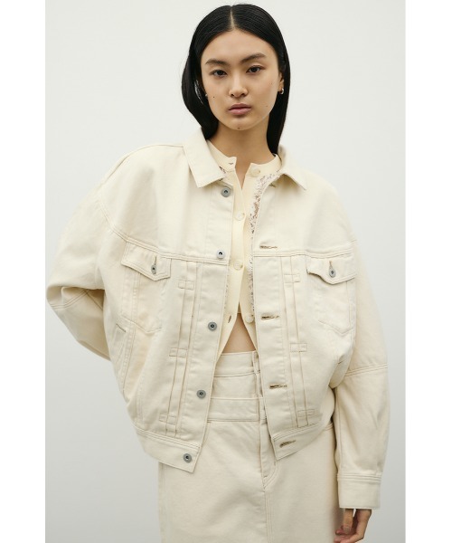 STYLEMIXER（スタイルミキサー）の「フォルムデニムジャケット（デニムジャケット・レディース・インディゴブルー/アイボリー・SMALL/MEDIUM）」の21枚目の写真