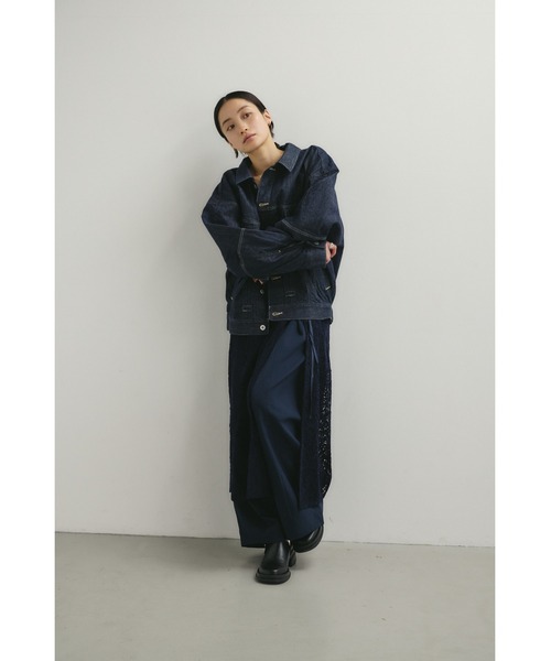 STYLEMIXER（スタイルミキサー）の「フォルムデニムジャケット（デニムジャケット・レディース・インディゴブルー/アイボリー・SMALL/MEDIUM）」の16枚目の写真