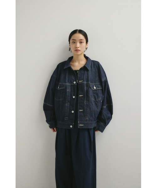 STYLEMIXER（スタイルミキサー）の「フォルムデニムジャケット（デニムジャケット・レディース・インディゴブルー/アイボリー・SMALL/MEDIUM）」の18枚目の写真