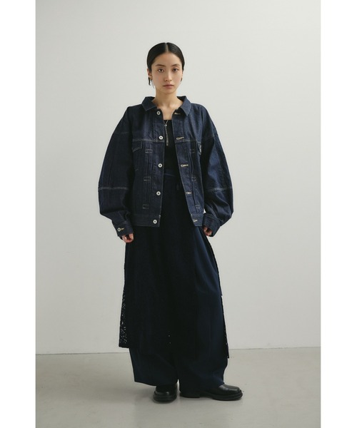 STYLEMIXER（スタイルミキサー）の「フォルムデニムジャケット（デニムジャケット・レディース・インディゴブルー/アイボリー・SMALL/MEDIUM）」の13枚目の写真