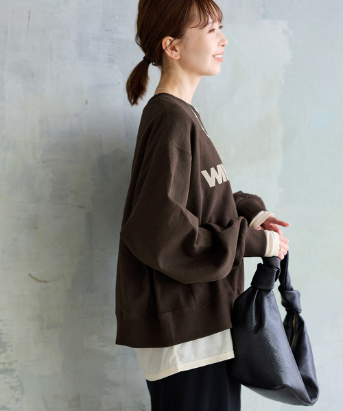 JOURNAL STANDARD(ジャーナルスタンダード)の「《WEB限定追加3》WINSOME SWEAT(スウェット・レディース・ホワイト/ブラウン・FREE)」の18枚目の写真
