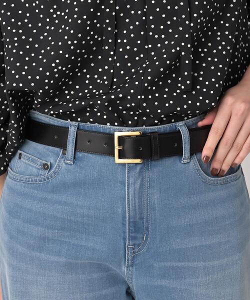 UNTITLED（アンタイトル）の「【日本製／本革】スクエアバックルベルト（ベルト・レディース・ブラック・99）」の6枚目の写真