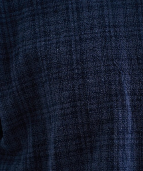 EPNK（イーピーエヌケー）の「Fringe check shirts / フリンジチェックシャツ（シャツ/ブラウス・メンズ・ネイビー/チャコールグレー・SMALL/MEDIUM/LARGE）」の18枚目の写真