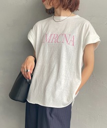 AMERICANA | 【WEB先行予約】[Americana/アメリカーナ] 別注 AMRCNA ラウンドヘム ロゴプリントTシャツ(Tシャツ/カットソー)