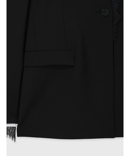 anuans（アニュアンス）の「レーストリムノーカラージャケット（ノーカラージャケット・レディース・ベージュ/ブラック・FREE）」の10枚目の写真