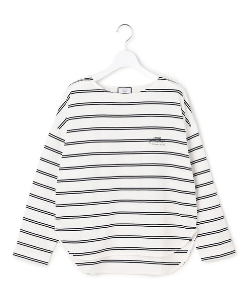 J.PRESS YORK STREET(ジェイプレスヨークストリート)の「【WOMEN】ボーダードルマンスリーブ バスクシャツ(Tシャツ/カットソー・レディース・ネイビー系1/サックスブルー系1/ピンク系1/ホワイト系1・F)」の2枚目の写真