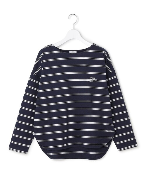 J.PRESS YORK STREET(ジェイプレスヨークストリート)の「【WOMEN】ボーダードルマンスリーブ バスクシャツ(Tシャツ/カットソー・レディース・ネイビー系1/サックスブルー系1/ピンク系1/ホワイト系1・F)」の1枚目の写真