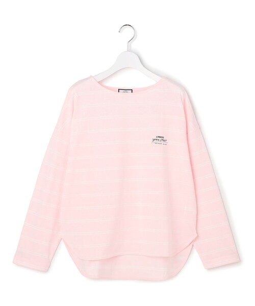 J.PRESS YORK STREET(ジェイプレスヨークストリート)の「【WOMEN】ボーダードルマンスリーブ バスクシャツ(Tシャツ/カットソー・レディース・ネイビー系1/サックスブルー系1/ピンク系1/ホワイト系1・F)」の4枚目の写真
