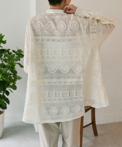 ear PAPILLONNER（イアパピヨネ）の「シアー刺繍ブラウス【SUM1 STYLE】（シャツ/ブラウス・レディース・ホワイト/ブラック/アイボリー・FREE）」の8枚目の写真