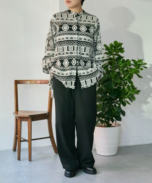 ear PAPILLONNER（イアパピヨネ）の「シアー刺繍ブラウス【SUM1 STYLE】（シャツ/ブラウス・レディース・ホワイト/ブラック・FREE）」の15枚目の写真