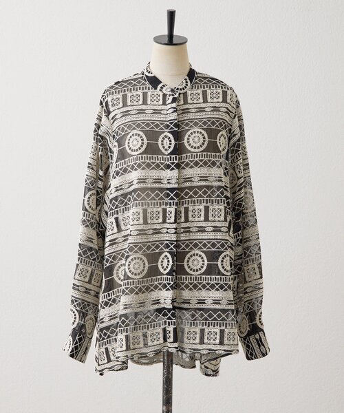 ear PAPILLONNER（イアパピヨネ）の「シアー刺繍ブラウス【SUM1 STYLE】（シャツ/ブラウス・レディース・ホワイト/ブラック・FREE）」の9枚目の写真