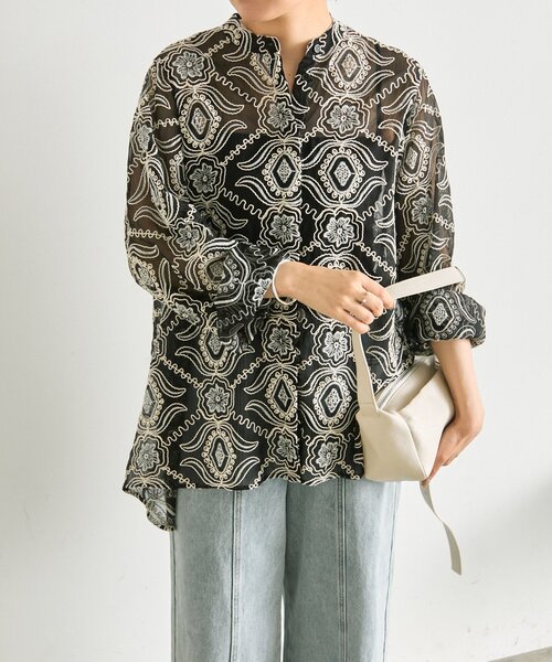 ear PAPILLONNER（イアパピヨネ）の「シアー刺繍ブラウス【SUM1 STYLE】（シャツ/ブラウス・レディース・ホワイト/ブラック/アイボリー・FREE）」の13枚目の写真