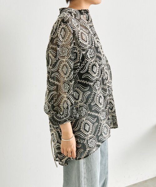 ear PAPILLONNER（イアパピヨネ）の「シアー刺繍ブラウス【SUM1 STYLE】（シャツ/ブラウス・レディース・ホワイト/ブラック/アイボリー・FREE）」の14枚目の写真