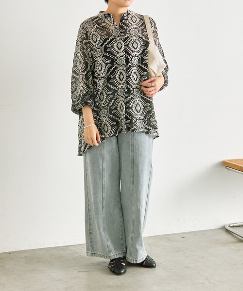 ear PAPILLONNER（イアパピヨネ）の「シアー刺繍ブラウス【SUM1 STYLE】（シャツ/ブラウス・レディース・ホワイト/ブラック/アイボリー・FREE）」の16枚目の写真
