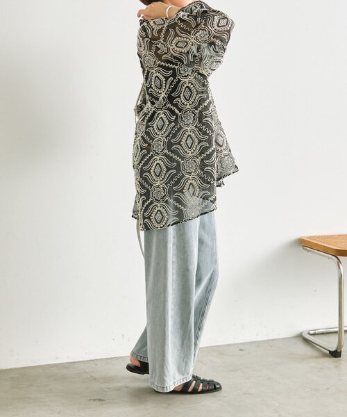 ear PAPILLONNER（イアパピヨネ）の「シアー刺繍ブラウス【SUM1 STYLE】（シャツ/ブラウス・レディース・ホワイト/ブラック/アイボリー・FREE）」の17枚目の写真