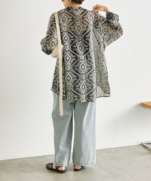 ear PAPILLONNER（イアパピヨネ）の「シアー刺繍ブラウス【SUM1 STYLE】（シャツ/ブラウス・レディース・ホワイト/ブラック/アイボリー・FREE）」の19枚目の写真