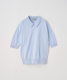JOHN SMEDLEY（ジョンスメドレー）の「ボタンレス半袖コットンニットポロシャツ（ポロシャツ）」