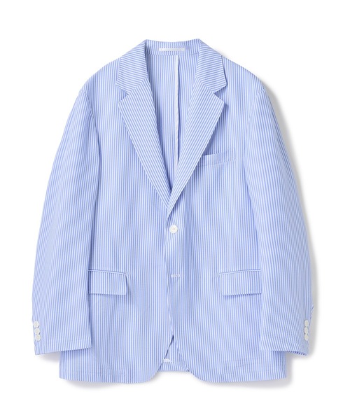 UNION STATION（ユニオンステーション）の「【セットアップ対応】シアサッカーテーラードジャケット（テーラードジャケット・メンズ・ネイビー/ストライプ・LL/L/M/S）」の2枚目の写真