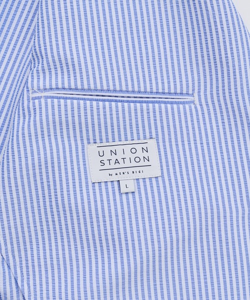 UNION STATION（ユニオンステーション）の「【セットアップ対応】シアサッカーテーラードジャケット（テーラードジャケット・メンズ・ネイビー/ストライプ・LL/L/M/S）」の11枚目の写真