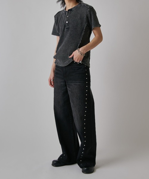 Lui's（ルイス）の「スタッズ/ワイドフィットデニムパンツ13.5oz（デニムパンツ・メンズ・インディゴブルー/ブラック系その他2・32/30/34）」の8枚目の写真