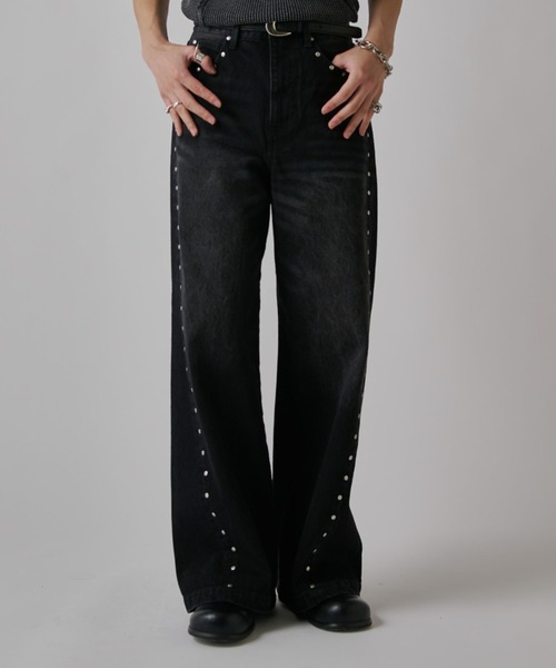 Lui's（ルイス）の「スタッズ/ワイドフィットデニムパンツ13.5oz（デニムパンツ・メンズ・インディゴブルー/ブラック系その他2・32/30/34）」の4枚目の写真